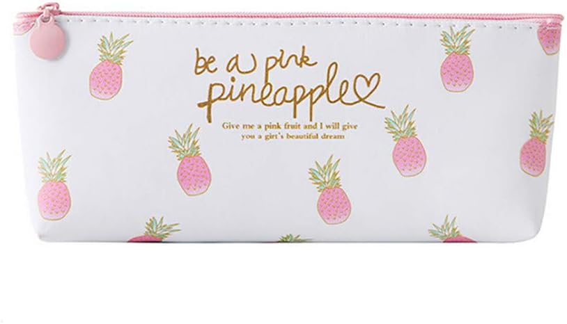 Ouniman Pink Pineapple Pencil Bag Case,Cute Multifunction Cosmetic Bag Makeup Pouch Storage High Capacity Stationery Holder Box Organizer Purse Bag for School,Home,Girls,Students,Adults (D(1pcs))