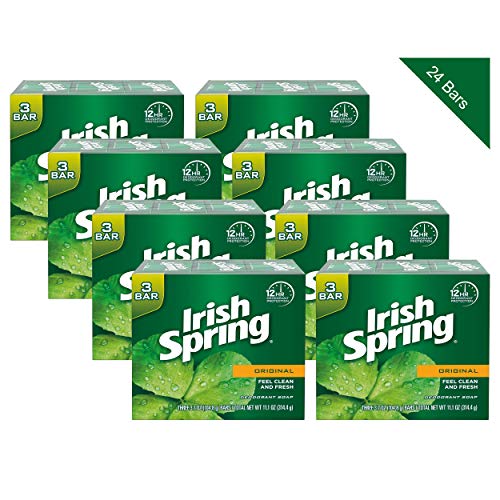Irish Spring Original Deodorant Bar Soap, 3.7 Ounce, 3 Count (8 pack)