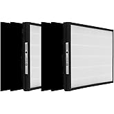 CHAMONNY IAF-H-100D Idylis D Replacement Filter Size D, Compatible with Idylis AC-2118, AC-2123, IAP-10-280 Air Purifier Devices, 2 H13 True HEPA Filters + 4 Activated Carbon Pre-filters