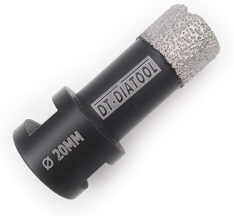 DT-DIATOOL Diamond Drill Bit 20mm Hole Saw for Dry Drilling Tile Porcelain Marble Ceramic Granite, Black