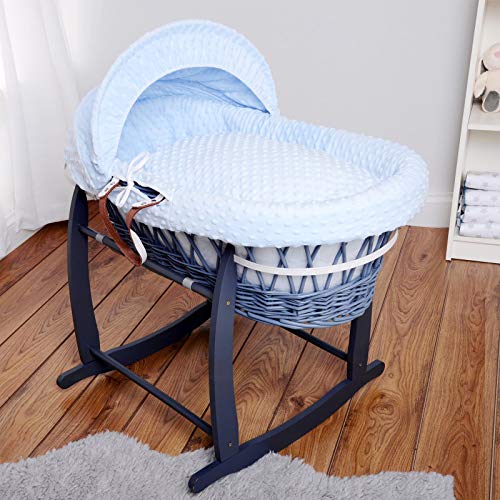 blue dimple moses basket
