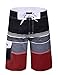 Nonwe Men's Beachwear Striped Printed Boartshort with Mesh Lining