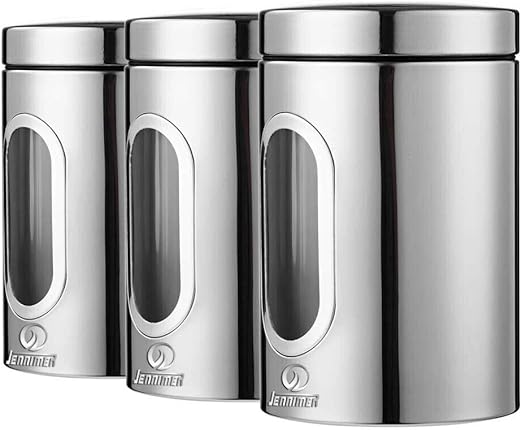 silver tea and coffee canisters
