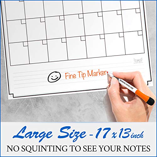 Dry Erase Monthly Calendar Set - Large Magnetic White Board & Grocery List Organizer for Kitchen Refrigerator (Vertical) - Thumbnail 4