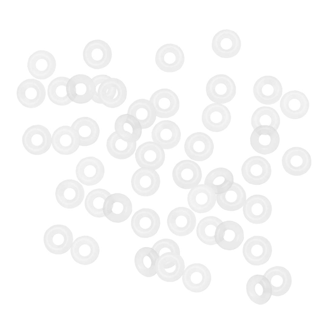 Sourcingmap Silicone O-Rings, 5mm OD 2mm ID 1.5mm Width VMQ Seal Gasket for Compressor Valves Pipe Repair, White, Pack of 50