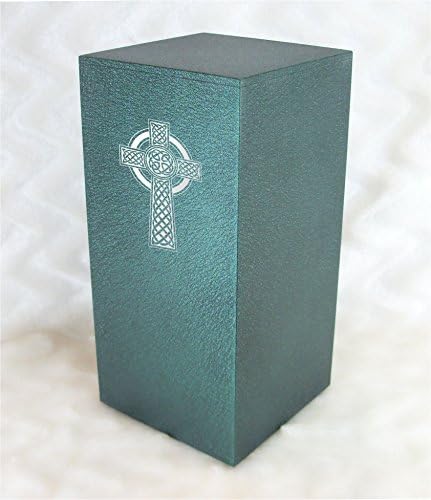 PERSONALIZED Custom Engraved Celtic Cross Cremation Urn Vault by Amaranthine Urns, made in the USA, Eaton DL (up to 200 lbs living weight) (Slate Grey)