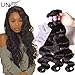UNice Hair Malaysian Body Wave 3 Bundles, 100% Unprocessed Virgin Human Hair Weave Extensions, Natural Color 95-100g/pc (8 10 12 inches)