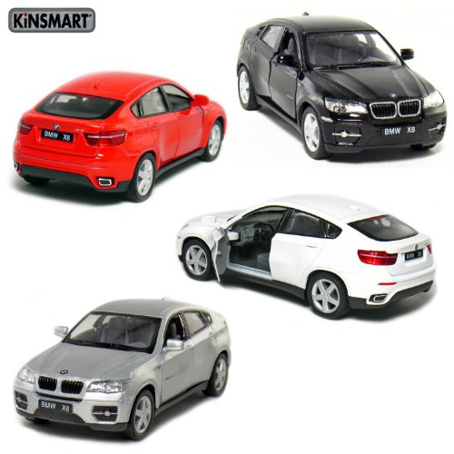 Set of 4: 5" BMW X6 SUV 1:38 Scale (Black/Red/Silver/White)