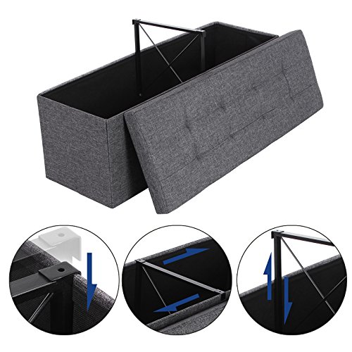 SONGMICS Folding Storage Ottoman Bench - Image 6