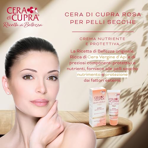 Cera di Cupra, Pink Traditional Formulation Cream with Beeswax, Rich in Protective Components, Anti-Ageing Action, Made in Italy, Dermatologically Tested, 75 ml Tube