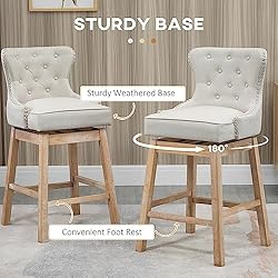HOMCOM Upholstered Fabric Bar Height Bar
