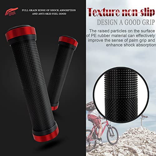 Bike Handlebar Grips, Non-Slip-Rubber Bicycle Handle Grip with Aluminum  Lock, Bike Grip for Scooter Cruiser Tr