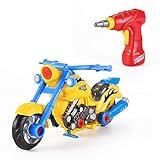 Take Apart Toy Racing Motorcycle Kit for Kids with Electric Drill and Power Tools, More than 20 Parts