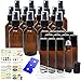 Jalousie 24 Pack Amber Refillable Glass Containers include 12 Amber Glass Spray Bottles 2oz 60 ml and 12 Amber Eye Roller Bottles 0.34 oz 10 ml Bonus Stickers Dropper and Bottle Opener