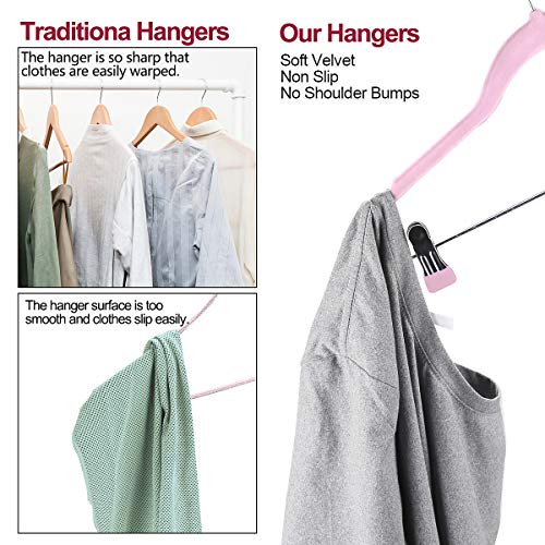 FSUTEG 20Pack Pants Hangers, 16.5Inch Long Velvet Trousers Hangers