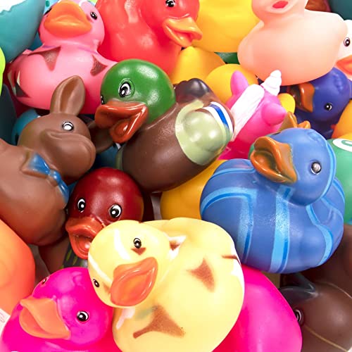 50Pack Assorted Rubber Ducks Baby Bath Toys I Baby Shower Mini Rubber