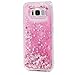 YOKIRIN Galaxy S8 Case, Clear Glitter Bling Sparkly Clear Liquid Cover Shockproof Flexible Silicone Cover Shiny Drop Protection Bumper Soft TPU Shell Protective Case for Samsung Galaxy S8, Pink