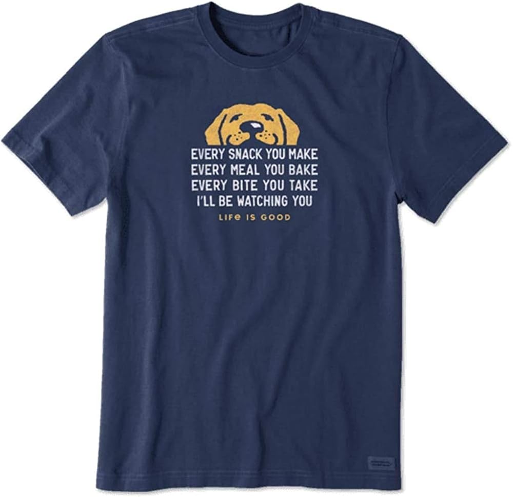 Life is Good Mens Crusher Pet Graphic T-Shirt: Clothing