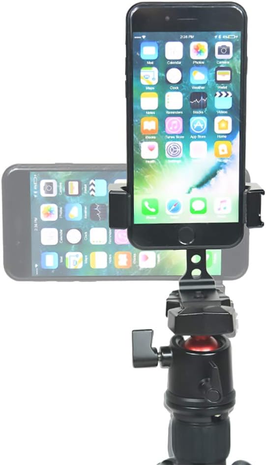 Metal Phone Tripod Mount with Cold Shoe,Woohoto 360 Rotation,Compatible with iPhone 11 Pro Tripod Mount, Sumsung Smartphone Holder Adapter, Cell Phone Clamp,Video Rig Mount for Live Streaming: Camera & Photo