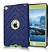 iPad Mini 4 Case, iPad A1538/A1550 Case, Hocase Rugged Shockproof Anti-Slip Hybrid Hard Shell+Silicone Rubber Bumper Protective Case for Apple iPad Mini 4th Generation 2015 - Navy Blue/Lime Green