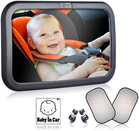 Piem-Baby Back Seat Car Mirror – Safest Rear View - Bonus Sun Shades &amp; Sticker