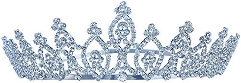 Bridal Pageant Beauty Contest Sparkling Tiara Round Crystal Crown T1802
