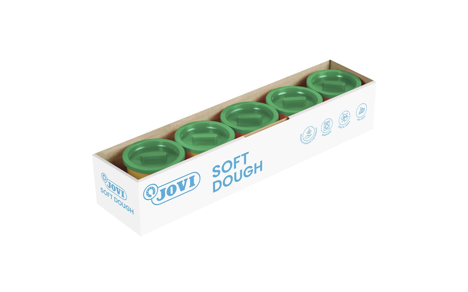 Jovi Soft Dough Blandiver, Case of 5 Bottles, 110 g, Green (45004)