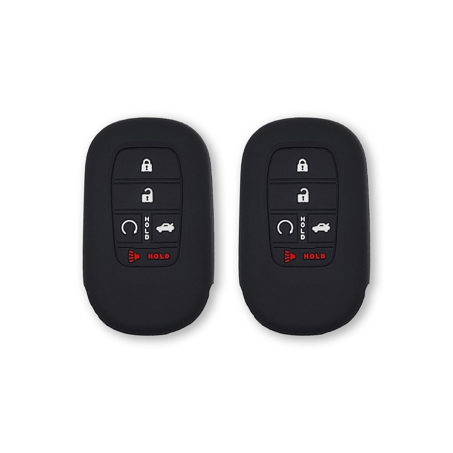 Photo 1 of Autobase Silicone Key Fob Cover for 2022 2023 2024 2025 2026 Honda Civic Accord HR-V CR-V Pilot Sport SI EX EX-L Touring | 2026 Car Accessory | Key Protection Case - 2 Pcs (Black)