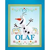 Disney Frozen Dancing Olaf 36'' Panel Turquoise Fabric By The Yard