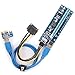 Ubit 4 in 1 PCI-E Riser Adapter Board + 6 PIN 16x to 1x Powered Riser Adapter Card w/ 60cm USB 3.0 Extension Cable & 6-Pin PCI-E to SATA Power Cable - GPU Riser Adapter - Ethereum Mining ETH