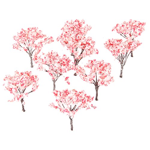 20pcs 6.5cm Blossom Cherry HO OO Scale Model Trees Scenery Railroad Layout Scene