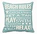 Cotton Linen Square Decorative Throw Pillow Case Cushion Cover Simple Words Beach Rules Holiday Gifts 18 
