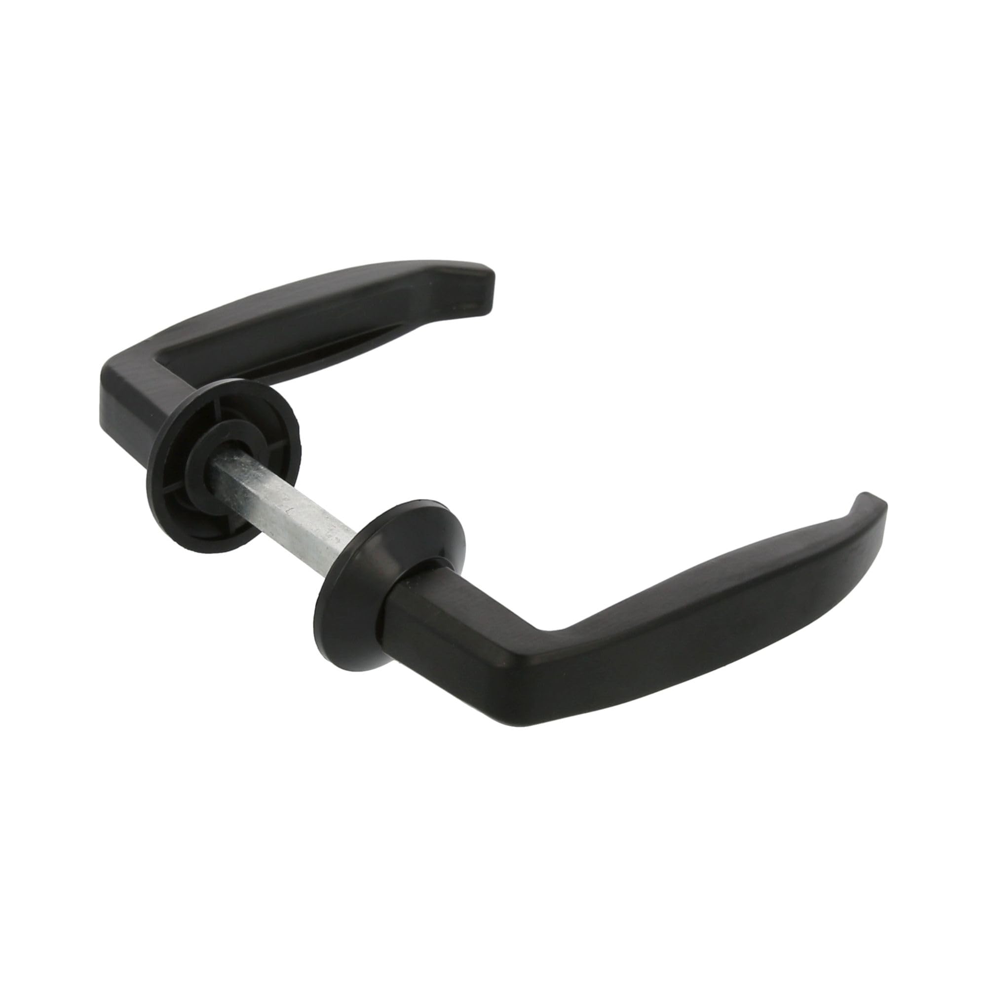 Amig – Aluminium Handle Set – Handle Size 105 x 45 mm – Door Thickness 55-70 mm – Ø35 mm Rose – Black Colour – Ideal for Interior and Exterior Passage and Entrance Doors