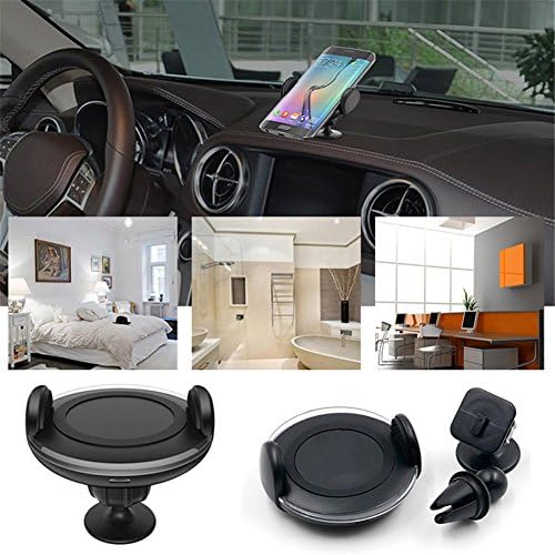 Allstrying QI Wireless Charger,2 in1 Car Mount Charger Air Vent Mount & Dashboard Holder for iPhone X,iPhone 8/Plus Samsung Galaxy S8/S8+, S7/S7 Edge ,LG Nexus4/5/6,Nokia Qi-Enabled Devices (B)