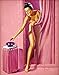 Pin-Up Girl Wall Decal Poster Sticker - Brunette in Shower - Pinup Decal Stickers and Mural for your home and business. Vintage Wall Art for Room Decor and Decoration - Pin Up Poster Mural