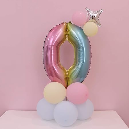 Amazon 数字バルーン 0 番号 風船 誕生日 飾り付け Happy Birthday 付属品 組み合わせ パーティー飾り バースデー 結婚式 記念日 プレゼント プロポーズ お祝い おしゃれ デコレーション 男の子 女の子 高さ約1cm Partyunion おもちゃ おもちゃ