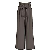 LILLUSORY Wide Leg Dress Pants Women's Paperbag High Waisted Business Casual Trousers with Removable Belt
