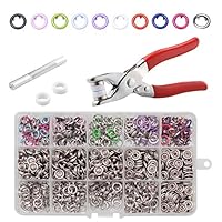 CHEPULA 200 Sets 9.5mm Metal Snaps Buttons with Fastener Pliers Press Tool Kit for for Sewing and Crafting (10 Colors)