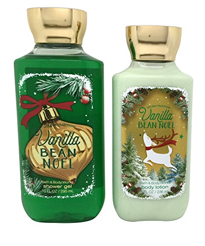 Bath & Body Works Vanilla Bean Noel Gift Set Bundle of Shower Gel and Body Lotion