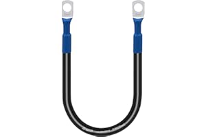 DIGI MARKER 2 AWG Gauge Battery Cables - 1.5ft(18 inch) Battery Inverter Cables with Terminals 5/16" Lugs -Replacement Copper Wire Cables for Car,Truck,RV,Automotive, Marine, Solar, ATV