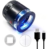 10x Loupe Magnifier Rechargeable Jewelers Loupe with UV and LED Lights, Illuminated Eye Loop Adjustable Focus Jewelry Magnifying Glass with Detachable Reticle Scale for Gemstones Identification