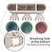 WARMLIFE Toothbrush Holder Natural Wheat Straw Anti-dust with 3 Cups Easily Wall Mounted Electric Toothbrush Storage Set