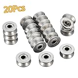 Letool20pcs 624VV V V624ZZ Groove Sealed Ball Bearings V Groove 4 X 13 X 6mm 2~2.5mm Deep