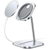 Lamicall Aluminum Phone Stand for Apple 25W MagSafe Charger - [Charger Not Included] 360° Rotation Adjustable Charging Holder Dock for Desk, Compatible with iPhone 17, 16, 15, 14, 13 Pro Max Plus Air