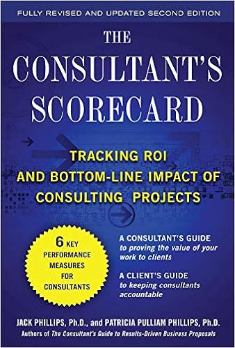 The Consultant S Scorecard Second Edition Tracking Roi And Bottom Line Impact Of Consulting Projects Phillips Jack Phillips Patti 9780071742825 Amazon Com Books