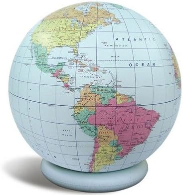 36" Blue Political Globe