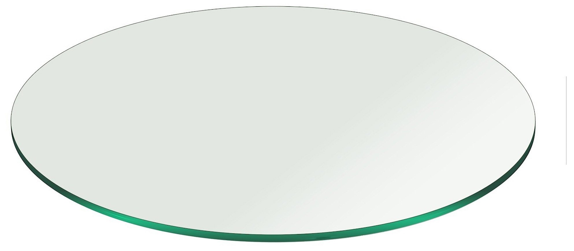 56" Inch Round Glass Table Top 3/8" Thick Pencil Polish Edge Tempered by Fab Glass and Mirror Image