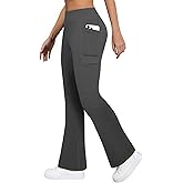 COPYLEAF Fleece Lined Leggings Women Winter Flare Thermal Leggings Water Resistant Hiking Cargo Snow Pants with 4 Pockets