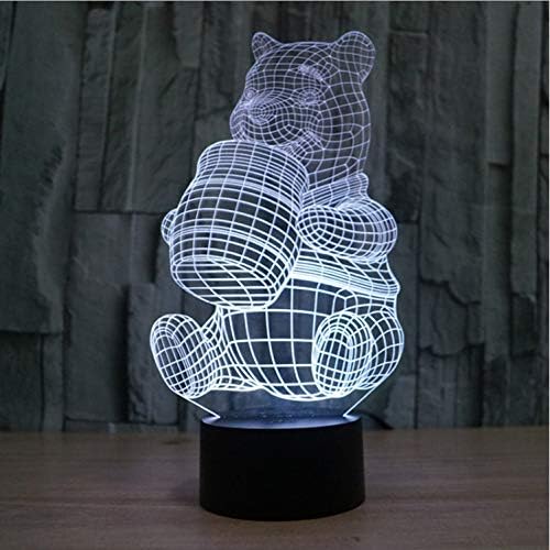 Creative 3D Illusion Lamp Acrylic 7 Color Changing Winnie The Pooh Shape Led Night Lights USB Lighting Table Lamps