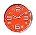 Indoor Big 3D Number Quartz Silent Non Ticking Wall Clock Quiet Sweep Movement Decorative Battery Operated 10 Inch Orange